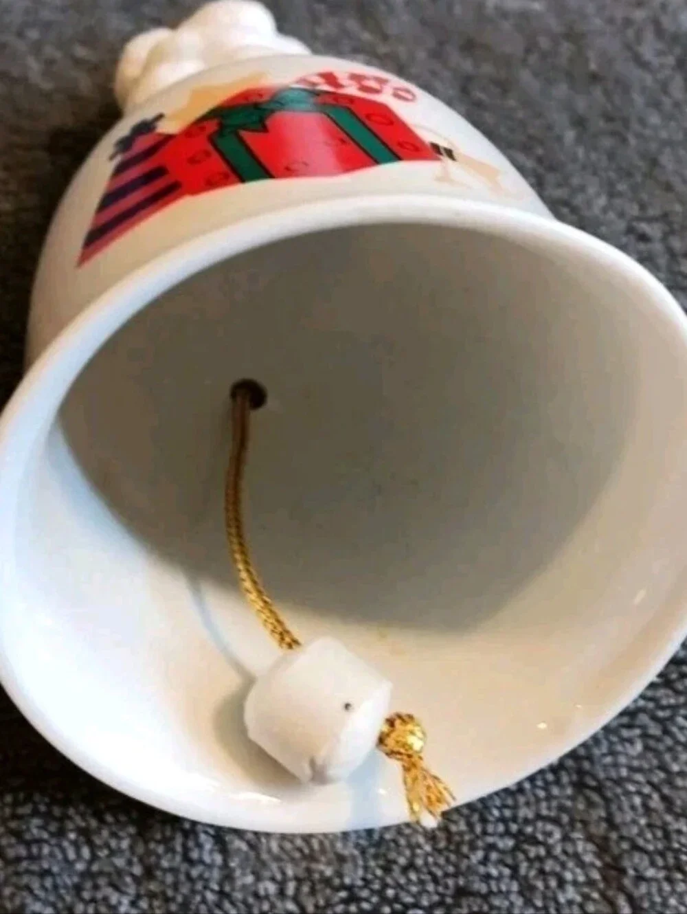 1989 Christmas Dinner Bell, Vintage 80s Holiday Retro Winter Home Decor Small